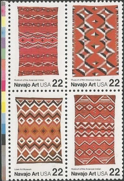 Block of 4 stamps - Scott 2235-38 - 22 cent - Navajo Art - 1986 - MNH - Image 1 of 1