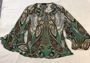 Kobi Halperin Bluse Damen Extra Small Mehrfarbig V-Ausschnitt Seide Top - Bild 1 von 18