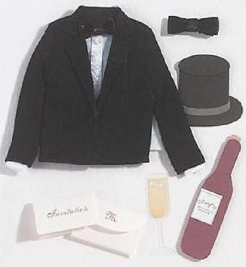BODA Novio Esmoquin Chaqueta Sombrero de copa Champagne Jolee's Pegatinas Libro de recortes Artesanías Foto 1 de 1