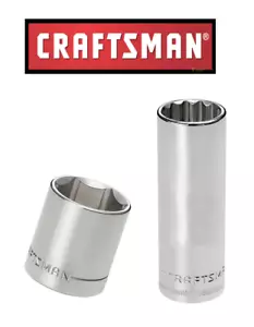 NEW Craftsman Socket 1/4, 3/8 & 1/2" Drives, Shallow Deep 6 &12 pt choose size - Picture 1 of 249