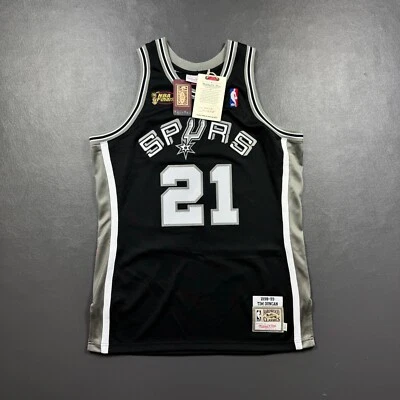 Camiseta deportiva 100 % auténtica de Tim Duncan Mitchell Ness 98 99 de las Finales de la NBA talla 44 L para hombre Foto 1 de 4
