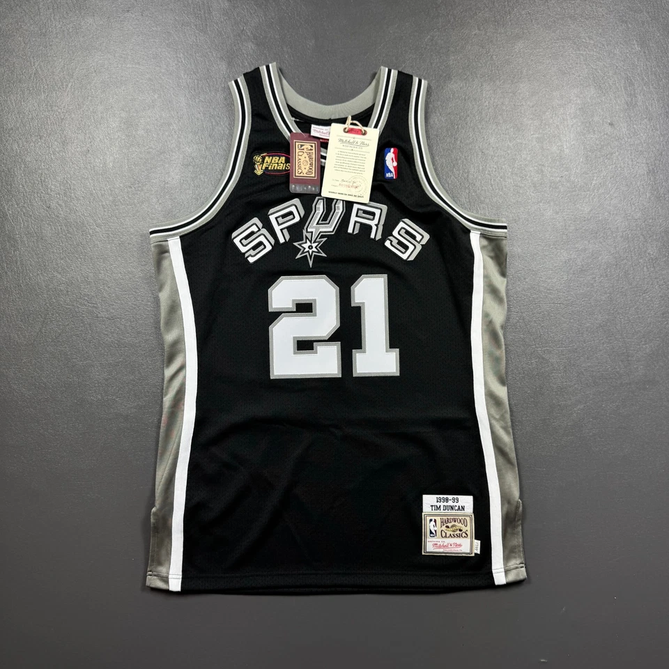 100% Authentic Tim Duncan Mitchell Ness 98 99 NBA Finals Jersey Size 44 L Mens - Image 1 of 4