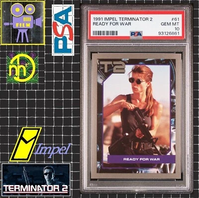 1991 Impel Terminator 2 - #61 Sarah Connor / Ready for War - PSA 10 GEM MT POP 1 - Image 1 of 4
