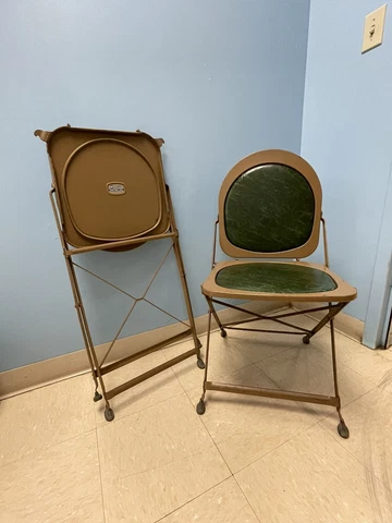 Vintage 1940’s Hostess Industrial Folding Chairs Home Apartment Camper Chair set Cover