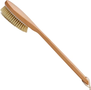 Bath Brushes with Soft and Natural Bristles Antiskid Wooden Long Handle Shower B - Picture 1 of 12