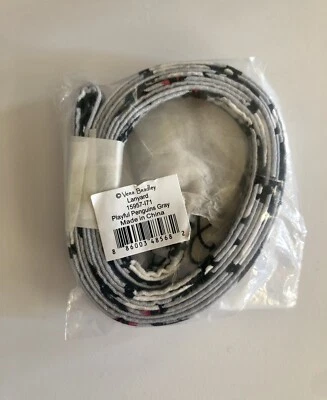 Vera Bradley Cotton Lanyard PLAYFUL PENGUINS GRAY New NWT SEALED 🐧 Retired - Image 1 of 2