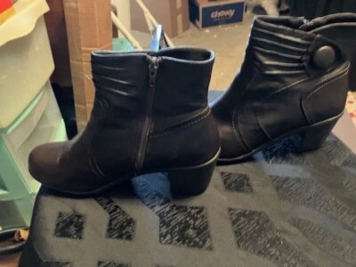 Sears Mona Mujer Marrón Tacón Bloque Imitación Cuero Botines Talla 10M Foto 1 de 4