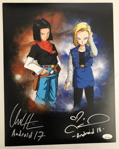 Colleen Clinkenbeard Chuck Huber Signed 11x14 Photo Android 17 18 JSA COA 1 Cover