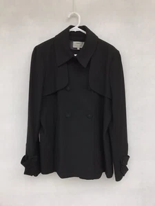 ❄️🍁 Womens Veronika Maine Viscose European Fabric Pea Coat Jacket Black Size 16 - Picture 1 of 6