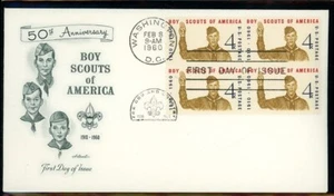 1960 50th Anniversary of Boy Scouts FDC'S (3) - Picture 1 of 6