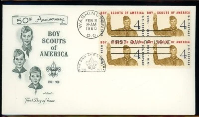 1960 50th Anniversary of Boy Scouts FDC'S (3) - Image 1 of 4