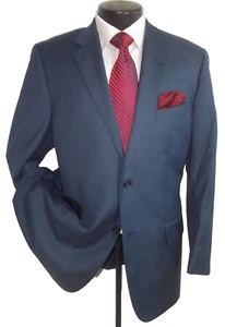 *& Baroni Royal Blue 2 Buttons Side Vents Wool Suit 42R-Pants W40" x 29"L - Picture 1 of 11