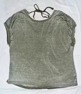 SANCTUARY - Marke: Kurzarm SL Tie Back Casual Top: Olivgrün, XL - Bild 1 von 3