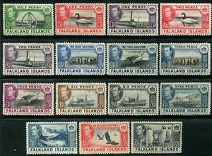 FALKLAND ISLANDS 1938-50 TO 2/6 SG146/60 HINGED MINT CAT £180+ - Picture 1 of 1