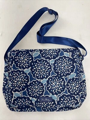 Vera Bradley Blue Petal Splash Crossbody Messenger Bag Laptop Tote - Image 1 of 4
