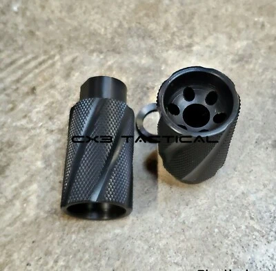 CX3TACTICAL .223 5.56 Linear Muzzle Brake Compensator 1/2-28 TPI Sound Forwarder 6 Port Comp