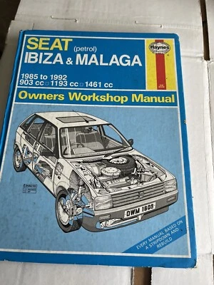SEAT IBIZA & MALAGA 1985-92' Petrol HAYNES WORKSHOP owners MANUAL - Image 1 of 2