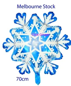 Frozen Large Blue Snowflake Shaped Foil Balloon 70cm Helium Decoration - Picture 1 of 4