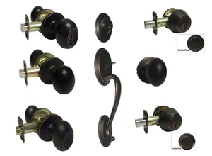 Puerta de bronce frotado con aceite perillas ovaladas cerraduras manija cerradura de dormitorio con llave forma de huevo - Imagen 1 de 16