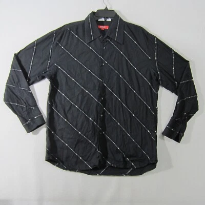 Report Collection Shirt Mens Extra Large Black Beige Button Up Long Sleeve 1895 - Image 1 of 4
