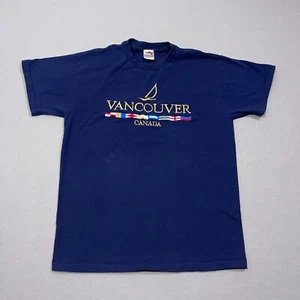 Vintage Canada Shirt Men Medium Vancouver Embroidered Sailing Flags - Picture 1 of 8