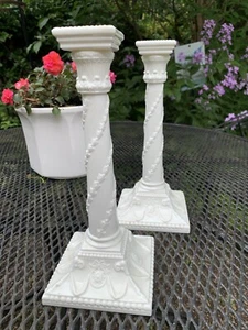 Royal Worcester antique Bone China Candle Holders Marked Circa 1885 English - Picture 1 of 8