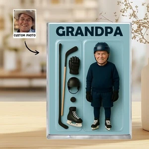 Regalo abuelo hockey - Divertida estatuilla personalizada - Bloque día del padre - Amante del deporte - Imagen 1 de 4