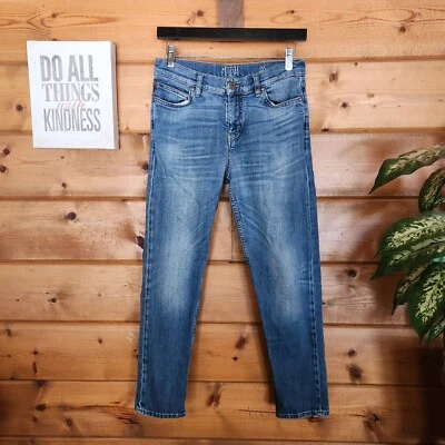 Pantalones de mezclilla MiH Phoebe tiro medio ajustados holgados lavado besos tobillo elástico talla 26 X 26" Foto 1 de 4