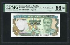Zambia 20 Kwacha (1989-91) P32b Uncirculated Graded 66 Stars