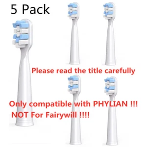 Paquete de 5 cabezales de cepillo de dientes eléctrico sónico compatibles con PHYLIAN H8 / HH06008 - Imagen 1 de 3