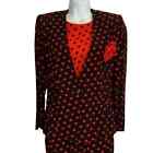 Y2K 80s black & red dot dress with matching blazer jacket, size 8, set
