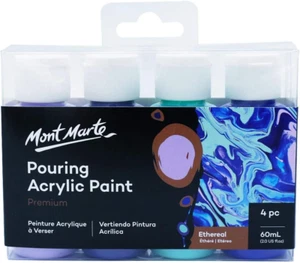 Mont Marte Pouring Acrylic Paint 4-Pieces Set, 60 ml, Ethereal - Picture 1 of 20