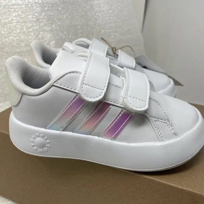 Adidas Grand Court 2.0 CF 1 Toddler Youth Girls Shoes Size 9k ID5265 White Pearl - Image 1 of 4