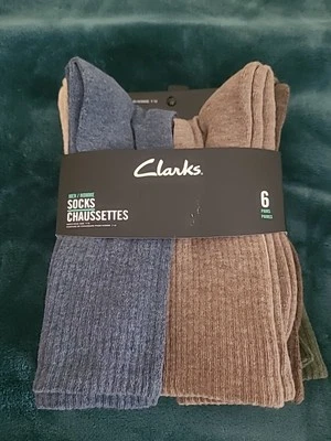 Clarks Nuevo Con Etiquetas Lote De 6 Pares Calcetines Crew Calcetines Multicolores Talla 10-13 Foto 1 de 4