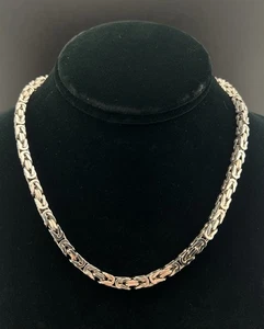 17” Byzantine Sterling Silver Chain - 50.13g - Picture 1 of 4
