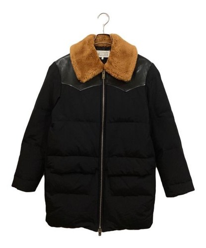 MAISON MARGIELA Piumino in pelle con pelliccia L invernale isolato capospalla