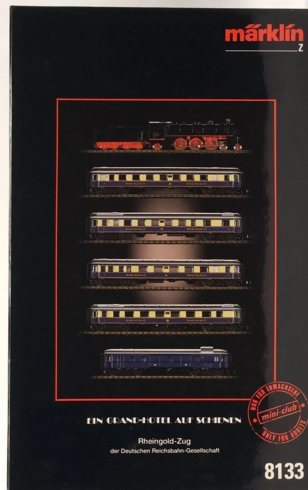 Z GAUGE "THE RHEINGOLD" TOWING HORSE LOCOMOTIVE SUPER CLASS 5 LUXURY WAGONS EXCELLENT - Image 1 of 4