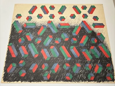 ABSTRACT DRAWING 1970'S PROFESSOR LUBENSKY POP MODERNIST CHICAGO KANSAS LISTED - Image 1 of 4