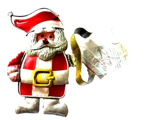 De colección Adornos de Navidad Vidrieras con Plomo Atrapasol Papá Noel Revisando la Lista - Imagen 1 de 6