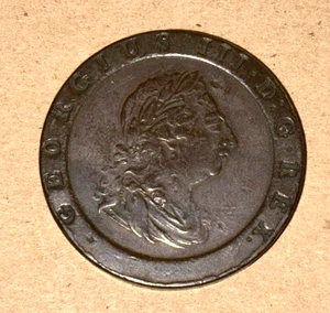 1797 Britannia Georgius III D.G. REX Great Britain Two Pence Coin British - Picture 1 of 4