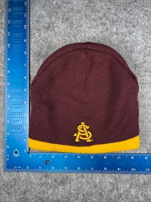 Arizona State Sun Devils Zephyr Beanie Adult Red Yellow 100% Acrylic Logo NCAA - Image 1 of 4