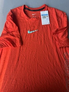 T-shirt Nike Pro DD1828-634 uomo Dri-FIT running allenamento Habanero rossa nuova con etichette taglia M - Foto 1 di 8