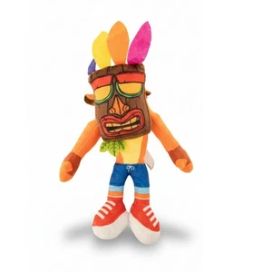 Máscara de peluche Crash Bandicoot Aku Aku juguete de 13,5" colorido juego tribal coleccionable - Imagen 1 de 9
