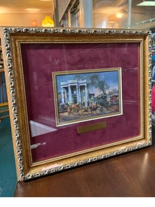 John Bell Jr "Night Train on the Frisco" gerahmter Kunstdruck 12x13,75 Fort Smith - Bild 1 von 4