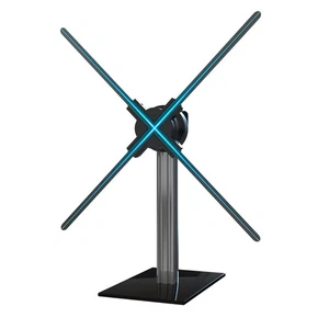 Ventilador holograma 3D soporte de escritorio con base de vidrio templado y aleación de aluminio fra... - Imagen 1 de 7