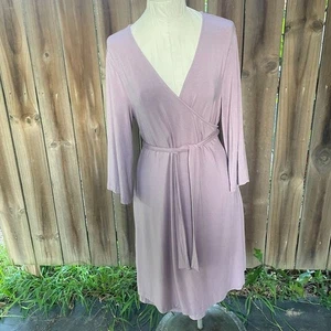 CADEN LANE MATERNITY Nursing Wrap Robe Dress Mauve One Size - Picture 1 of 7