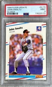 1988 FLEER UPDATE GLOSSY JOHN SMOLTZ RC #U-74 BRAVES HOF PSA 9 GRADED AUG 2025 - Picture 1 of 5