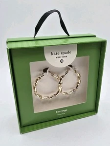 Kate Spade New York x Target Metal Ribbon Hoop Earrings Gold  - Picture 1 of 8