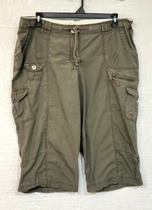 EUC Dalia Collection Woman Capri Cargo Pants, Size 18W, Dark Olive Green - Picture 1 of 4