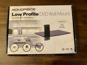 Monoprice Low Profile DVD Wall Mount Black Tempered Glass For DVD AV Components  - Picture 1 of 7